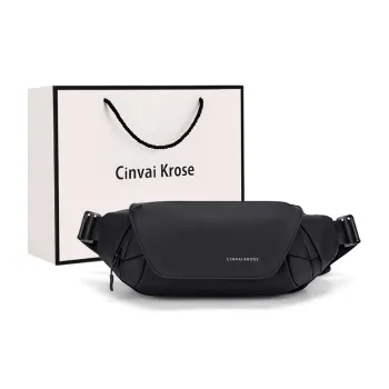 Simvay Clos Fabric Shoulder Bag Crossbody Bag Sling Bags Medium Size Men's Black