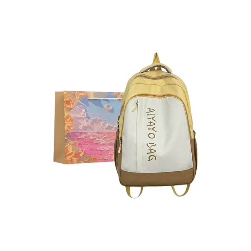 BRINCH Nylon Backpack Women's Pink/Blue/Black/Yellow/Green-9