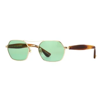 GARRETT LEIGHT Metal Aviator Sunglasses Unisex Gold