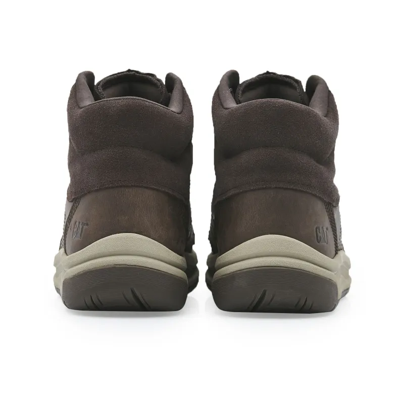CAT Slip Resistant, Abrasion Resistant, Waterproof High Top Casual Shoes Men's Dark Brown-3