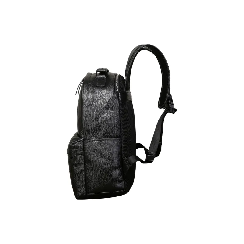 Old Man's Head Cow Leather Handbag Backpack Regular Men's Black-2