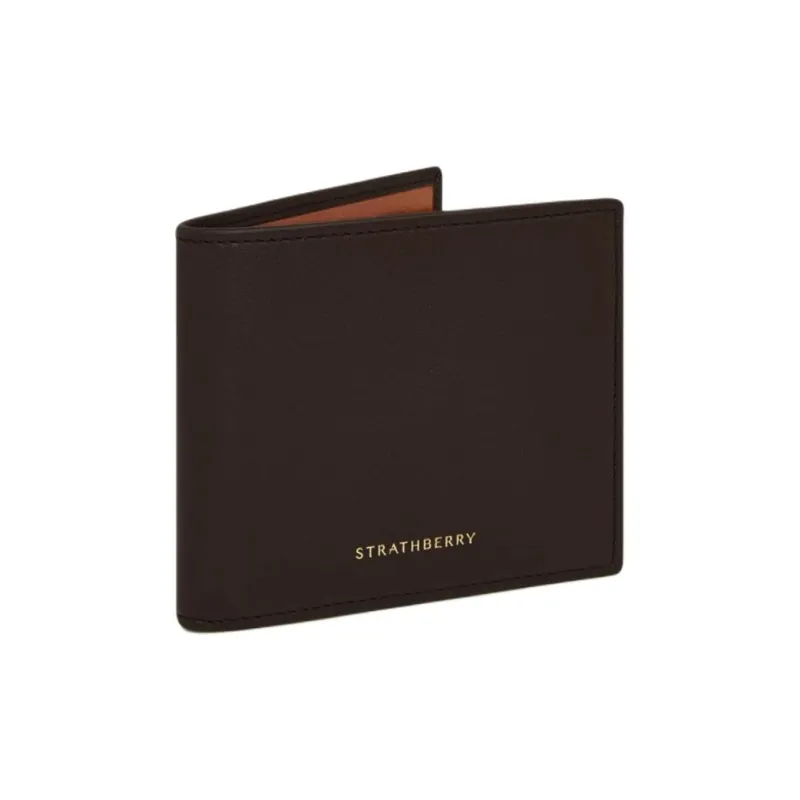 Strathberry Calfskin Wallet Women's Dark Brown With Chestnut Accents-1
