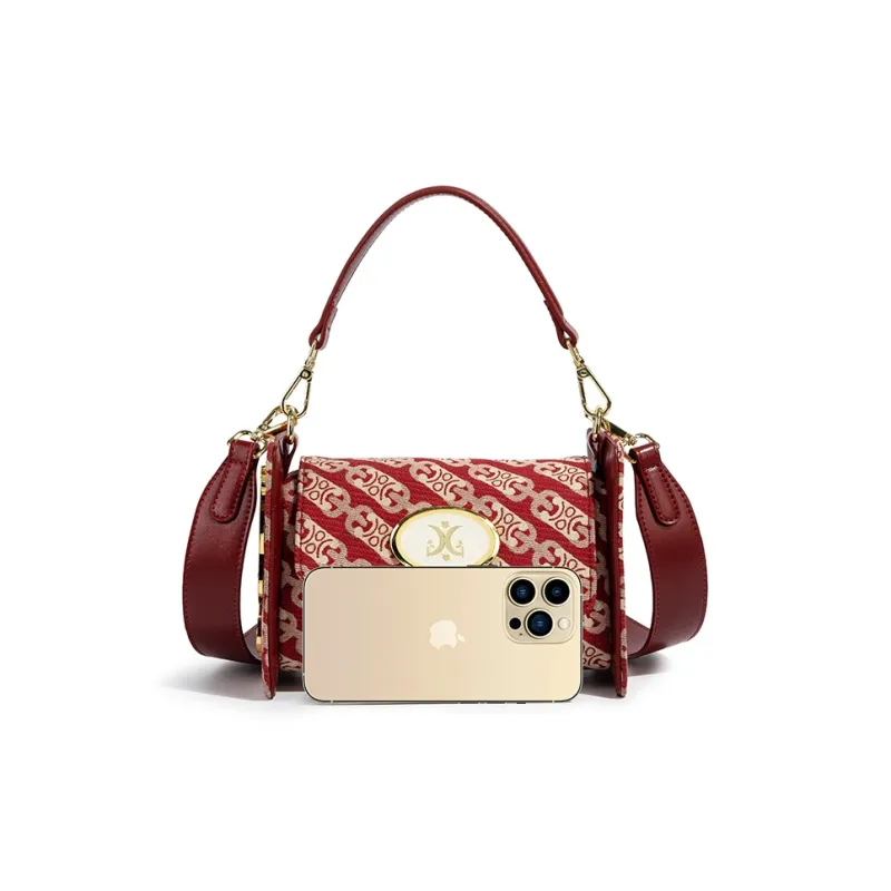 MACK JODAER Synthetic Leather Crossbody One Shoulder Handbag Regular Women's Red-5