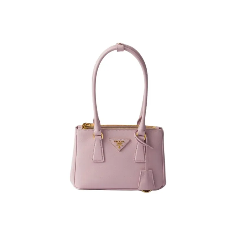 PRADA Saffiano Leather Handbag Shoulder Bag Mini Women's Snowflake Gypsum Pink-0