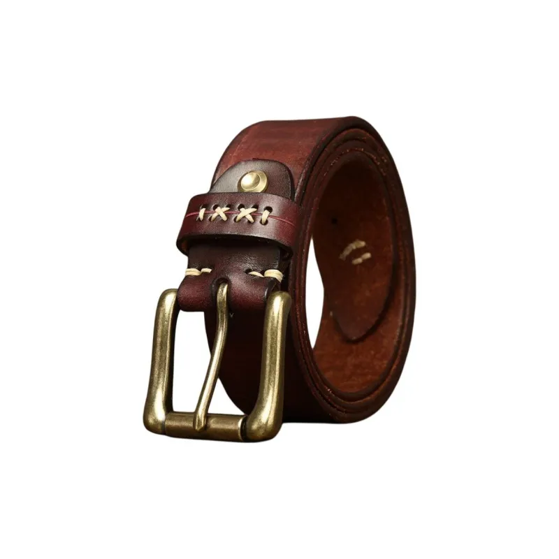 JEANSWEST Cow Leather Leather Belts Men's Width  3.5cm-2