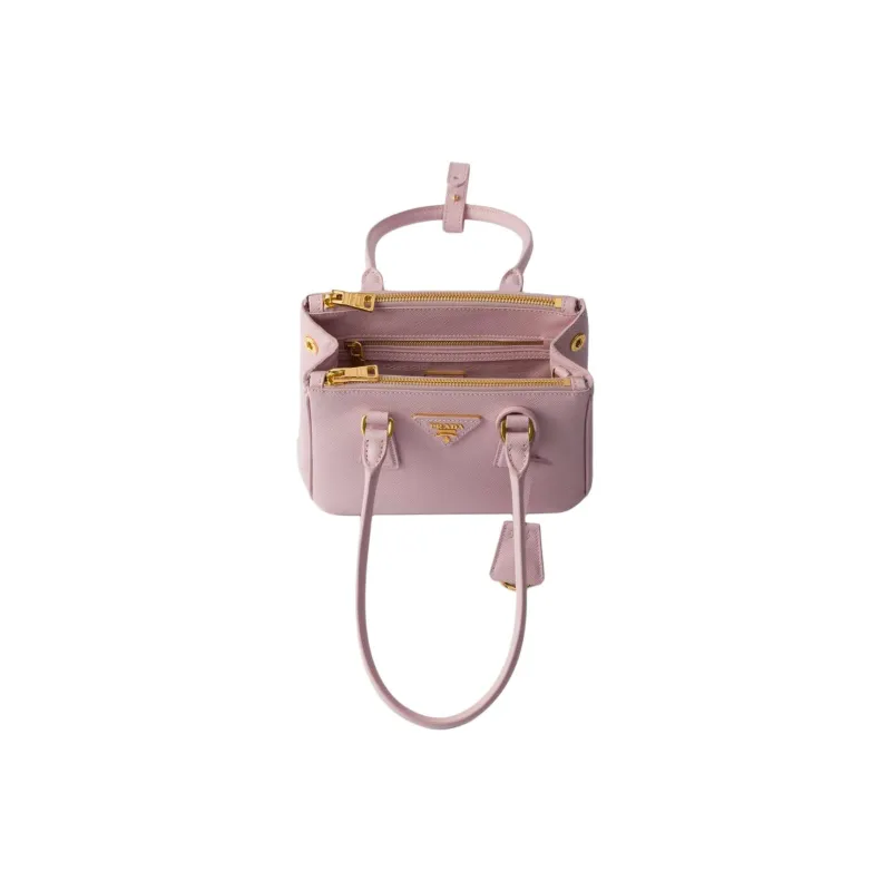 PRADA Saffiano Leather Handbag Shoulder Bag Mini Women's Snowflake Gypsum Pink-4