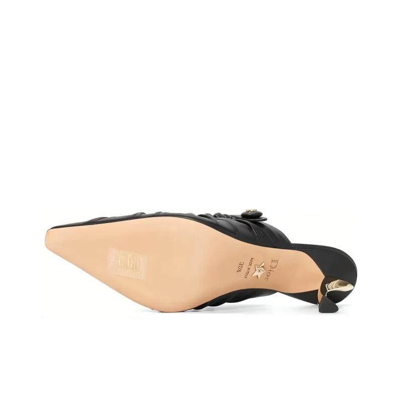 DIOR D Fame Closed Toe Slippers Women's Black-4
