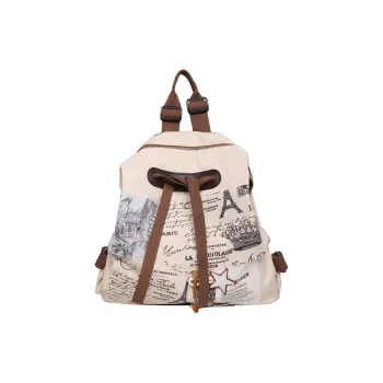 MINLUBAOLUO Canvas Backpack Women's White