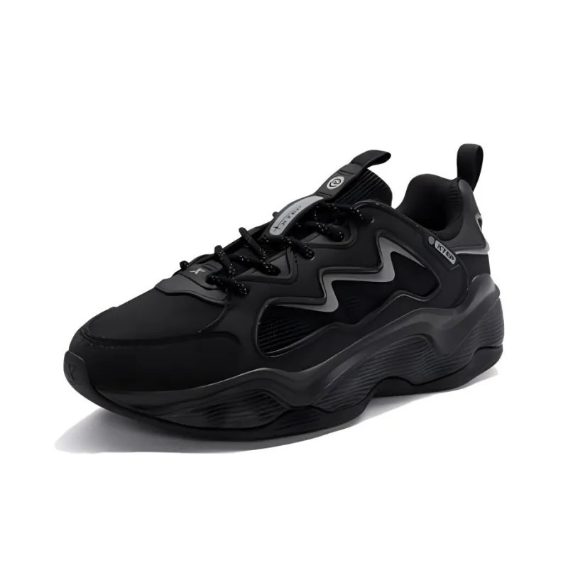 XTEP Lightning 3.0 Anti Slip Wear Resistant Low Top Casual Shoes Unisex Black Gray-1