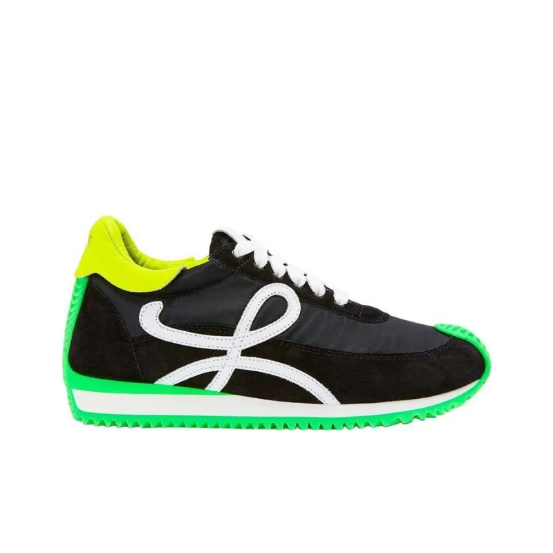 LOEWE Flow Runner Cushioned Anti-Slip And Wear-Resistant Lightweight Low-Top Casual Shoes Men's Black Green White-1