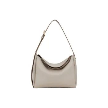 COCCINELLE Cow Leather Handbag Shoulder Bag Large Size Women's Shell Gray