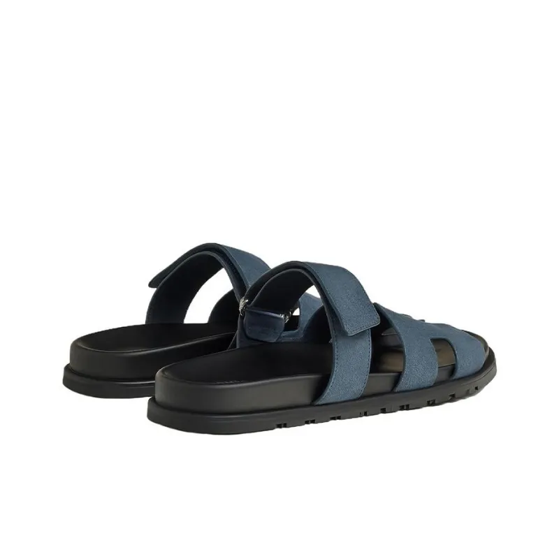 HERMES Chypre Abrasion-Resistant Slide Slippers Men's Sky Blue-4
