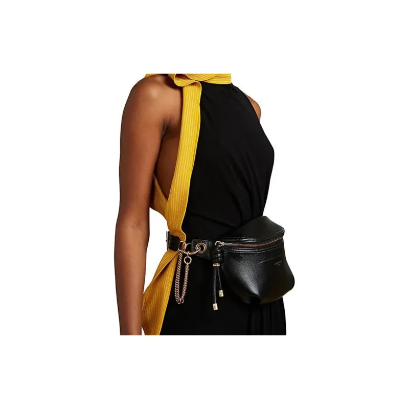 GIVENCHY Cow Leather Sling Bag Fanny Pack Shoulder Bag Crossbody Bag Unisex Black-4