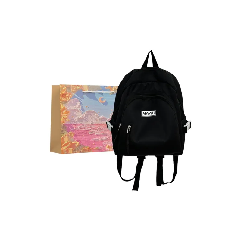 BRINCH Nylon Backpack Women's White/Pink/Yellow/Green/Black-15