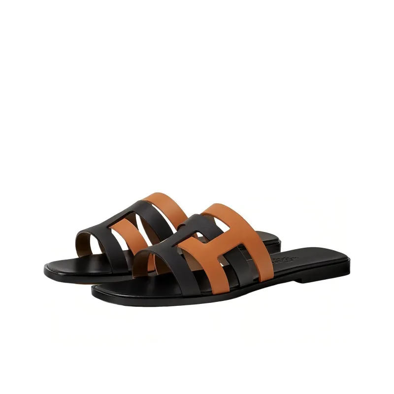 HERMES Amore Odor-Resistant Slide Slippers Women's Black Brown-2