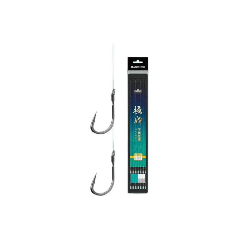 Handing Fish Hook High Carbon Steel Fishing Rod For Multiple Fish Species Barbed Hook 10 Pairs/Board-1