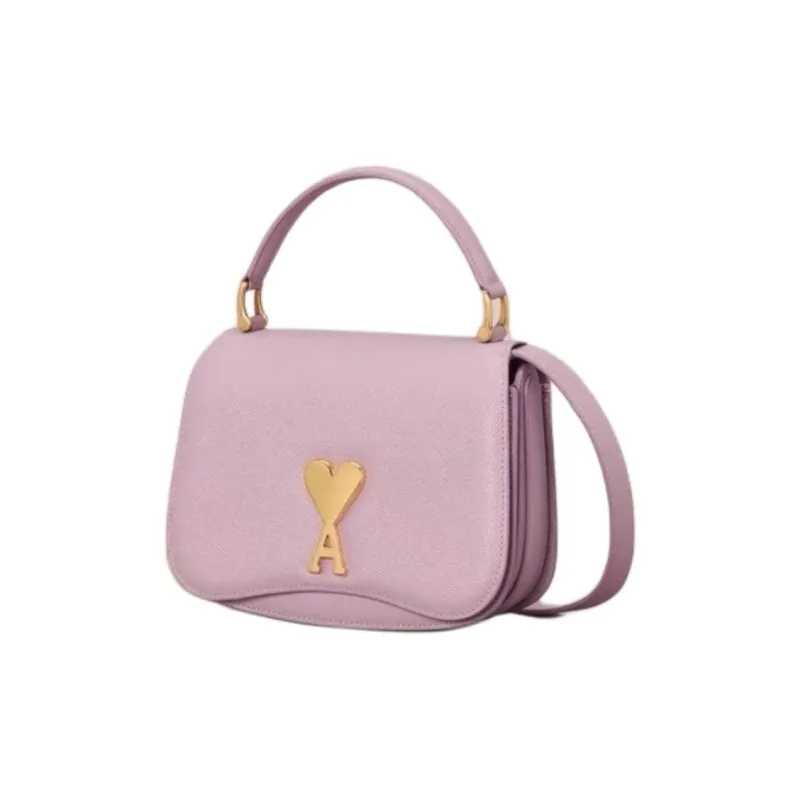 AMIPARIS Cow Leather Portable Crossbody Bag, Shoulder Bag Mini Women's Purple-1