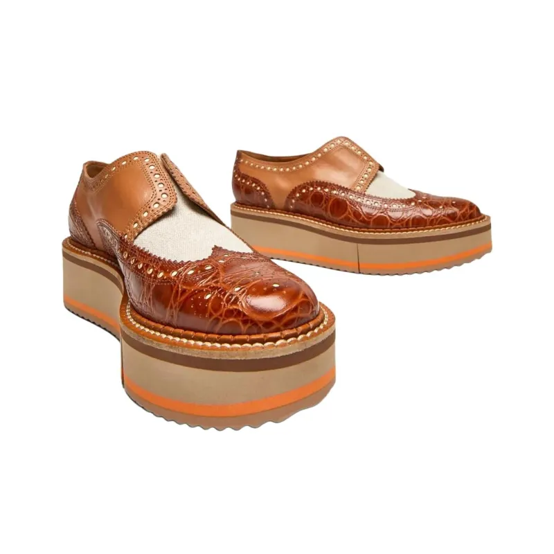 CLERGERIE Becak Casual Single Shoes 4.5cm Women's Brown-3