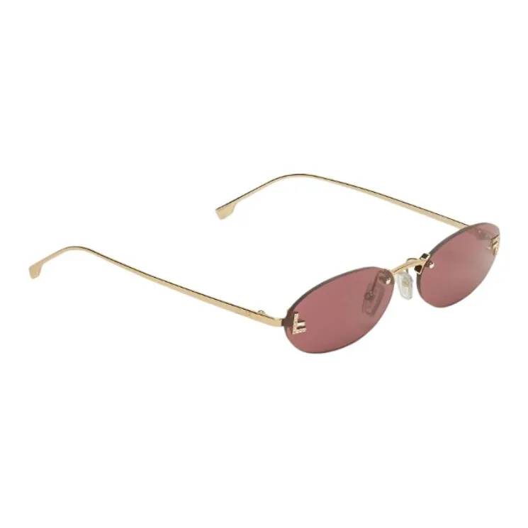 FENDI Oval Sunglasses Women's Gold-2