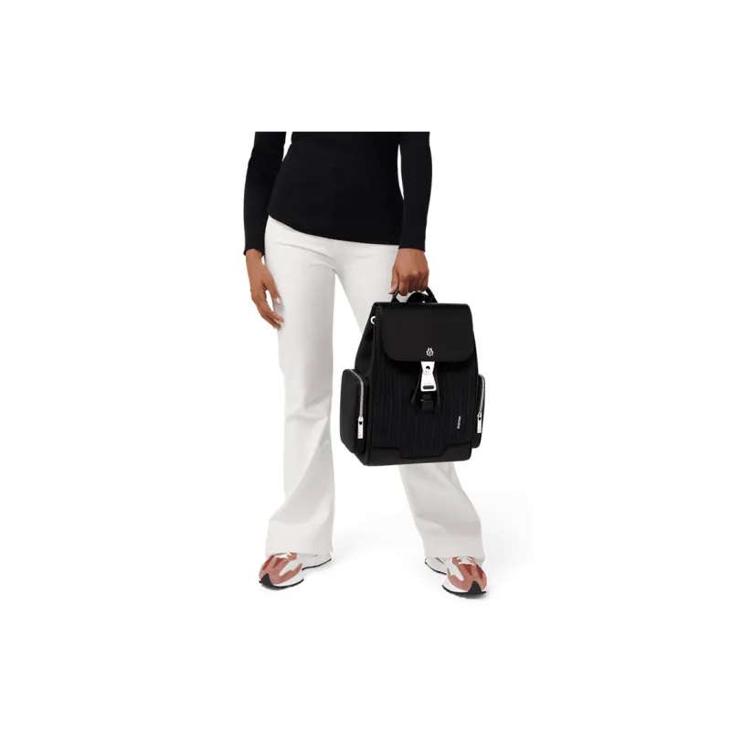 RIMOWA Never Still Canvas With Full Grain Leather Backpack Small Size Men's Black-5