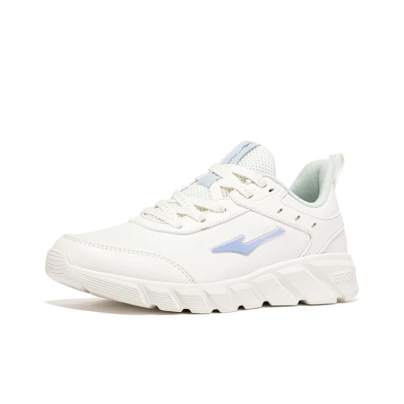 Erke Lightweight Anti-Slip Low-Top Casual Running Shoes Women's White Purple-1