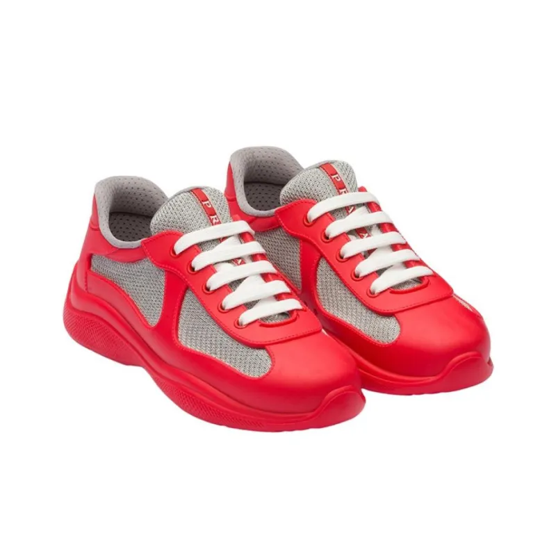 PRADA America's Cup Low Top Sports Casual Shoes Women's Red-2