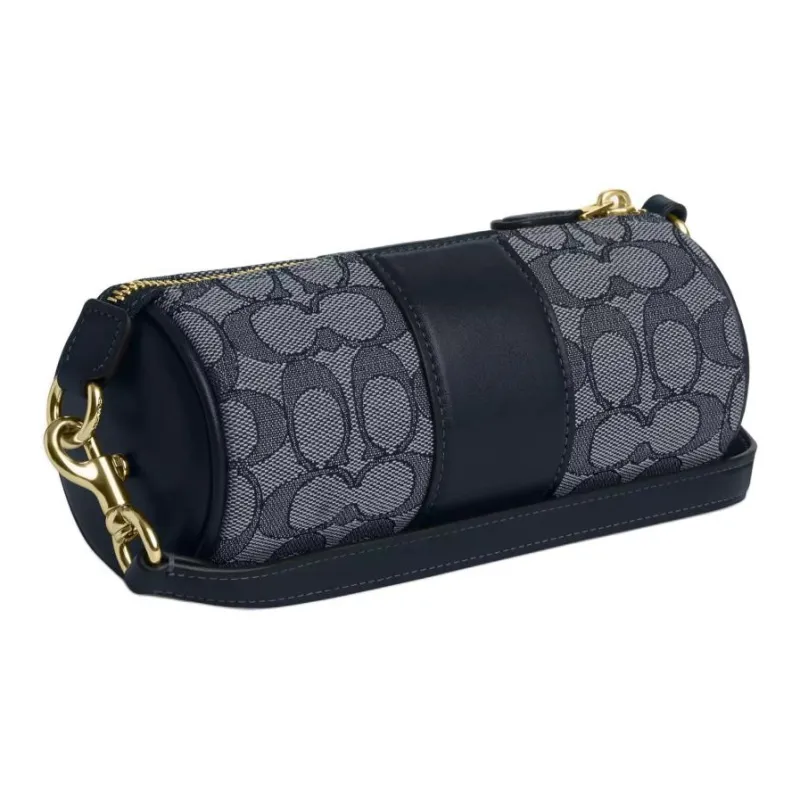 COACH Nolita Jacquard With Smooth Leather Handbag Shoulder Bag Women's Midnight Marine Blue-1
