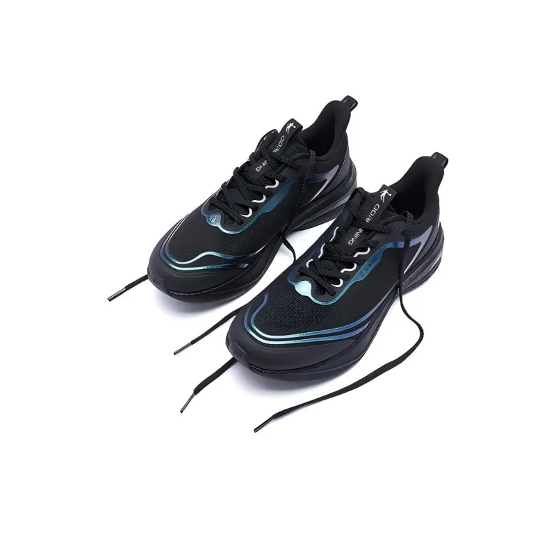 QIAODAN Borderless 6.0 Cushioning Wear Resistant Low Top Casual Running Shoes Men's Black-3
