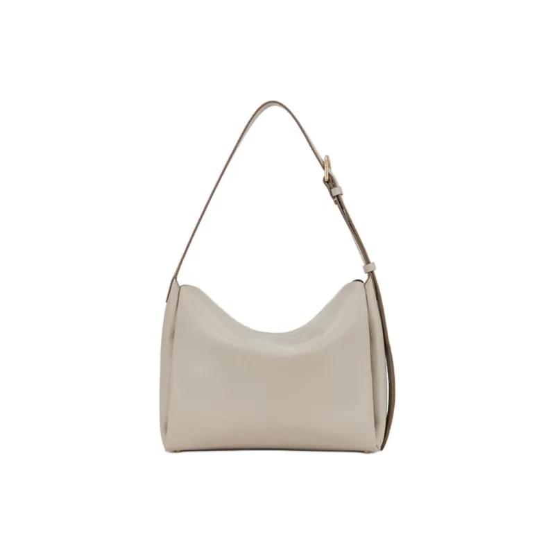 COCCINELLE Cow Leather Handbag Shoulder Bag Large Size Women's Shell Gray-2