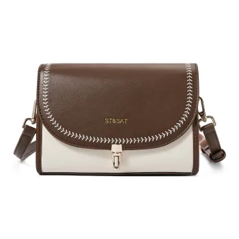 ST&SAT Synthetic Leather Shoulder Bag Women's Apricot
