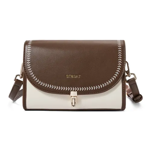 ST&SAT Synthetic Leather Shoulder Bag Women's Apricot