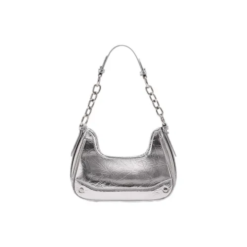 Carksky PU Handbag, Shoulder Bag Women's Silver/Black