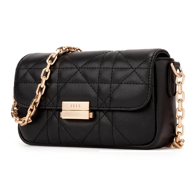 ELLE Leather Crossbody Bag, Shoulder Bag Trumpets Women's Pink/White/Black-9