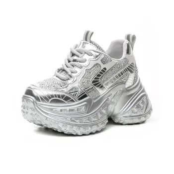 Shoe Cabinet Floral Language Cushioned Slip Resistant Lightweight Low Top Chunky Sneakers Women's