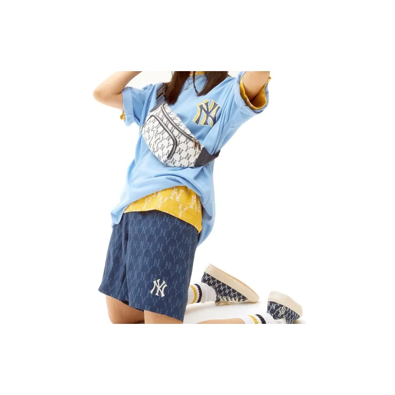 MLB Monogram Collection Nylon Fanny Pack Shoulder Bag Crossbody Bag Regular Unisex White Blue-5