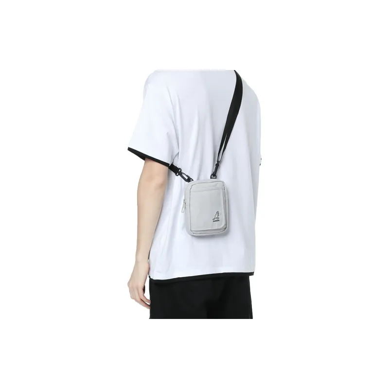 KANGOL Fabric Square Bag Shoulder Bag Crossbody Bag Regular Unisex Gray/Black-4