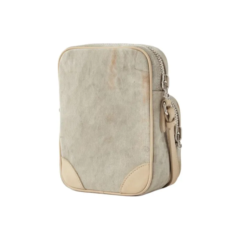 READYMADE Canvas With Suede Crossbody Bag Shoulder Bag Canvas Bag Men's Gray & Beige-1
