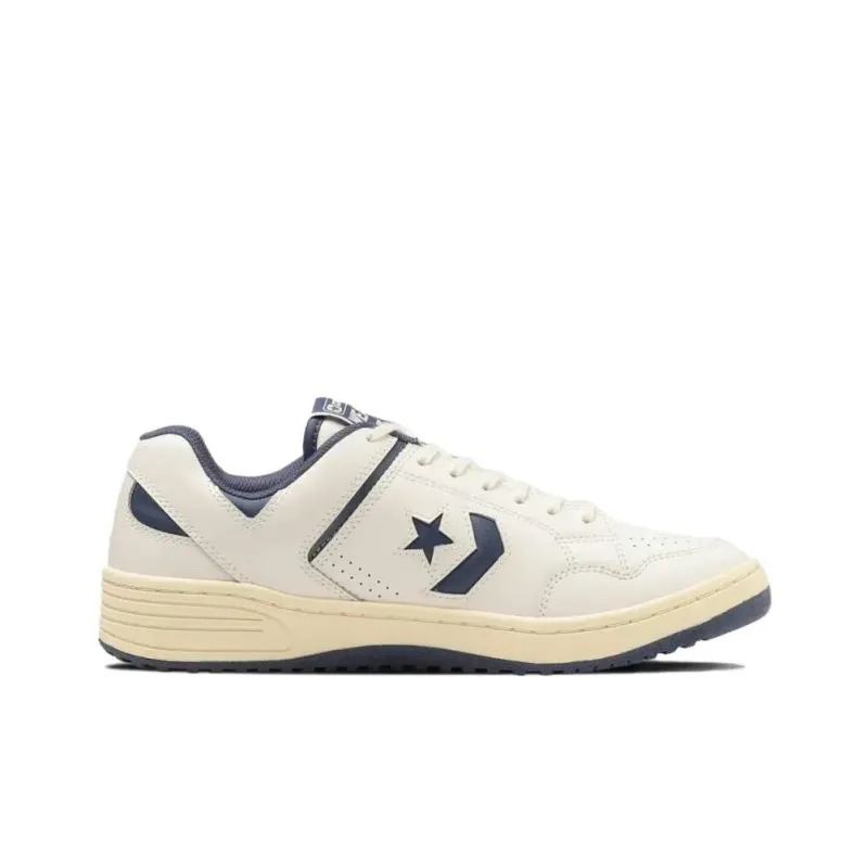 Converse Weapon Anti Slip Wear Resistant Low Top Skateboard Shoes Unisex White Blue-1
