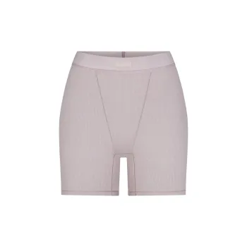 SKIMS SS24 Summer Collection COTTON RIB BOXER Boxer Shorts Women's OYSTER/Shell Color