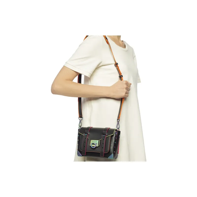 MICHAEL KORS Manhattan Cow Leather Satchel Bag, Crossbody Bag, Shoulder Bag Women's Black-6