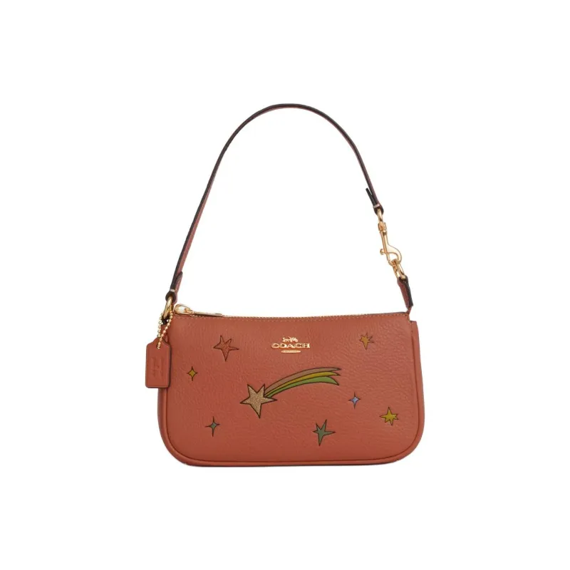COACH Observed By Us Collaboration Nolita Pebbled Leather Handbag, Shoulder Bag Women's Faded Orange & Multicolor-0