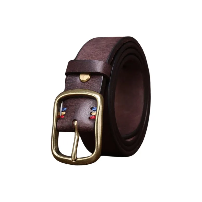 JEANSWEST Cow Leather Leather Belts Men's Width  3.8cm-1