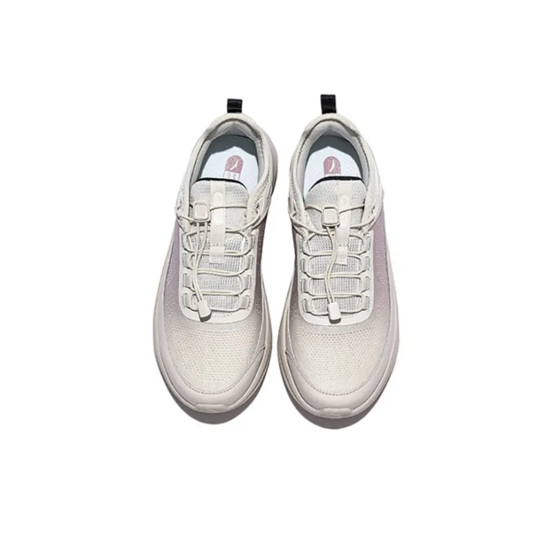 Anta Variety Training Collection Cushioned Wear-Resistant Breathable Low-Top Training Shoes Women's Beige Purple-2