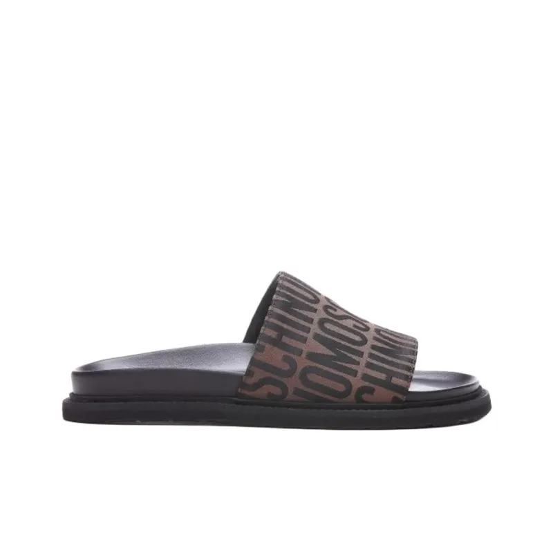 MOSCHINO Logo Jacquard Slip On Slides Women's-1