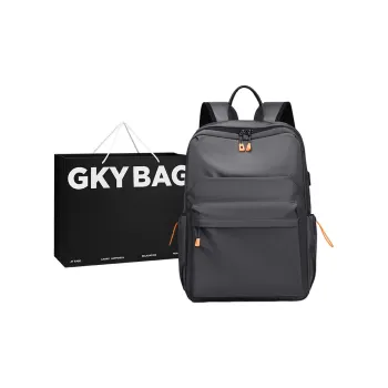 GKY Polyester Backpack Regular Men's Black/Dark Gray