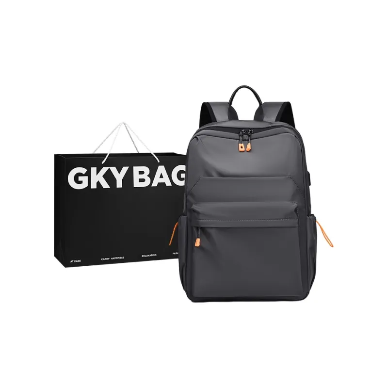GKY Polyester Backpack Regular Men's Black/Dark Gray-11