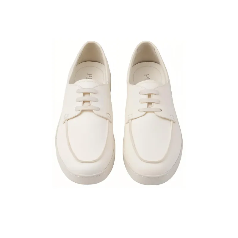 PRADA Lace-up Leather Loafers-5