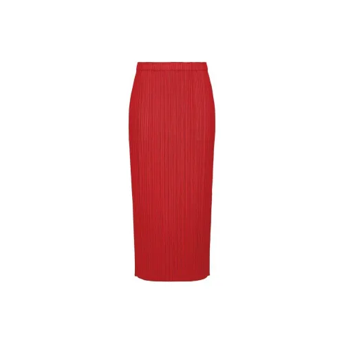 PLEATS PLEASE ISSEY MIYAKE Casual Long Skirts Women's Red