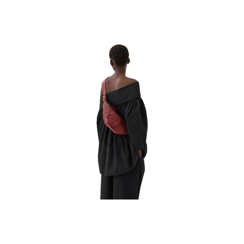 Lemaire Calfskin Croissant Bag Goat Horn Bag Slogan Bag Shoulder Bag Crossbody Bag Small Size Unisex Red-1