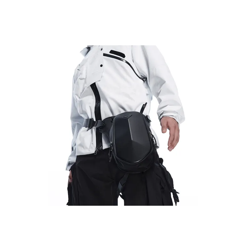 TAJEZZO Fabric Leg Bag Fanny Pack Unisex Black-4